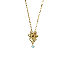 14K March Daffodil Birth Flower Necklace