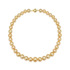 18k Aurora Moon Rainbow South Sea Golden Pearl Necklace KN00214