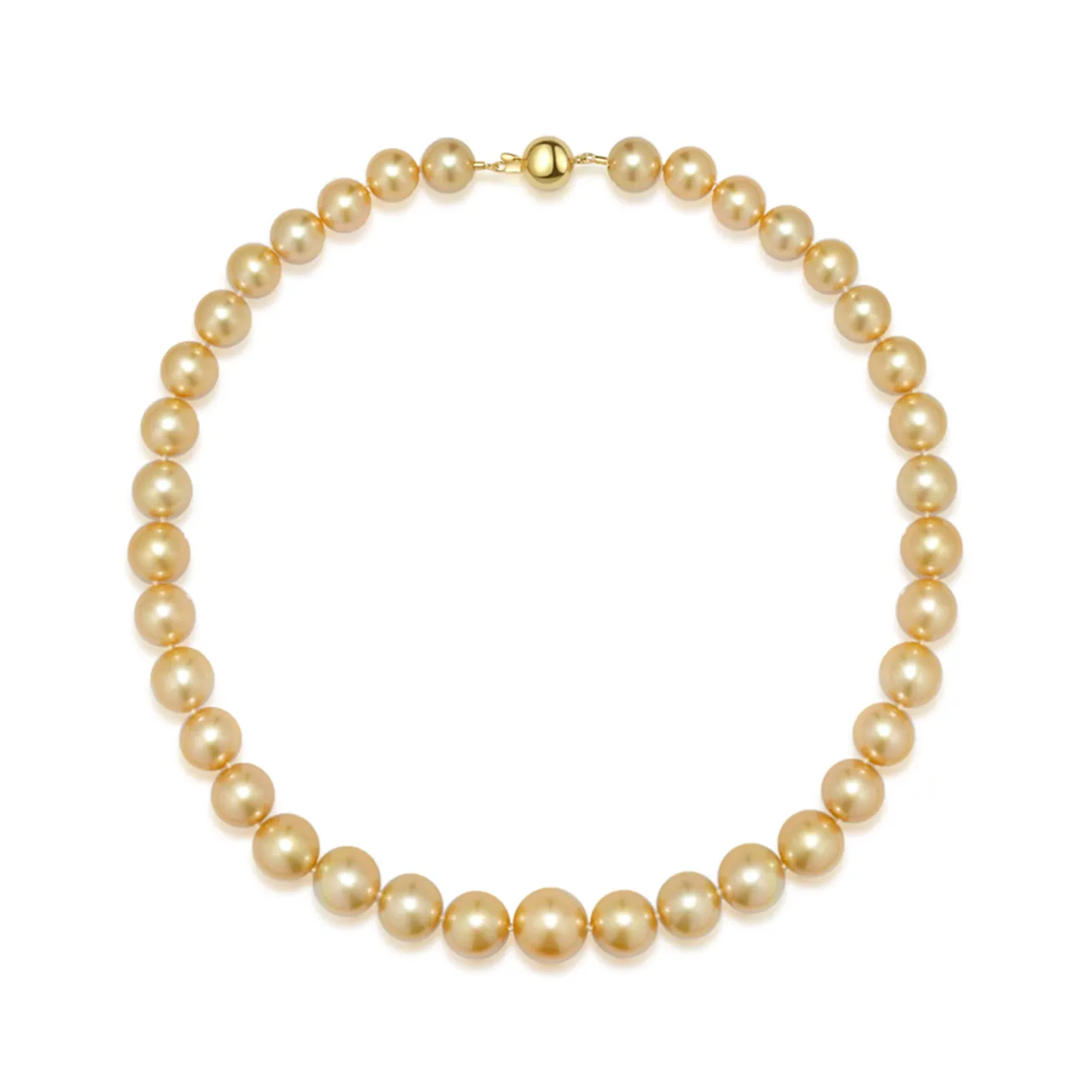 18k Aurora Moon Rainbow South Sea Golden Pearl Necklace KN00214