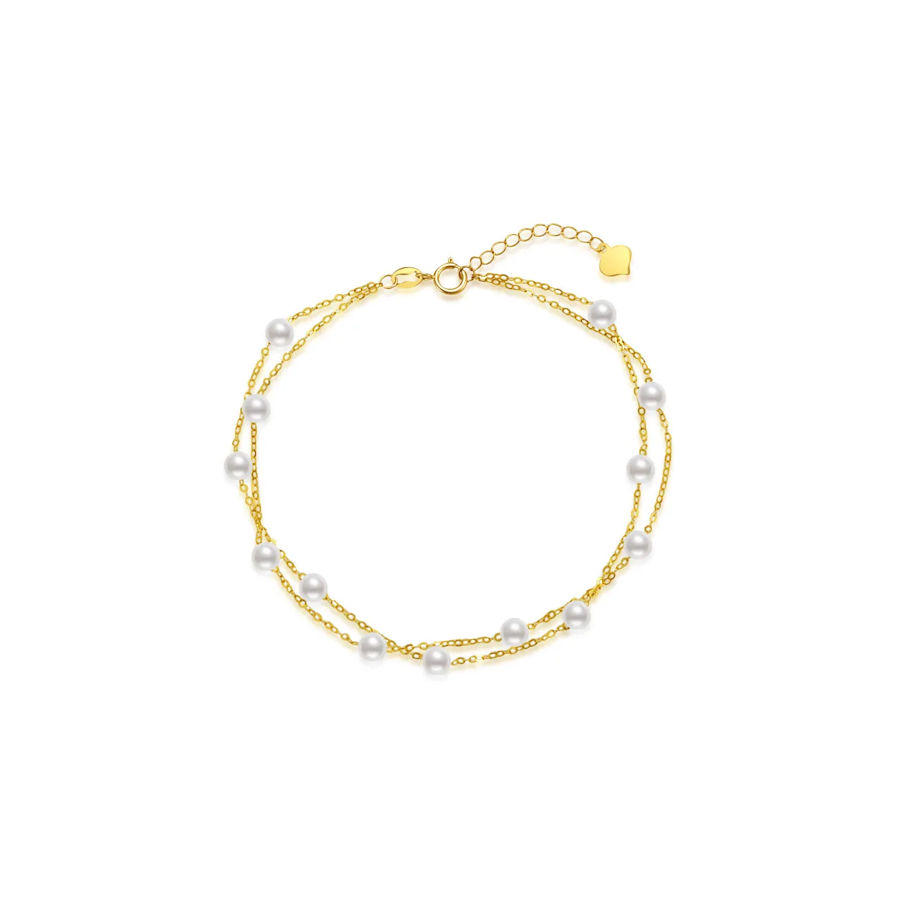 18K Solid Gold Freshwater Pearl Bracelet KB00035