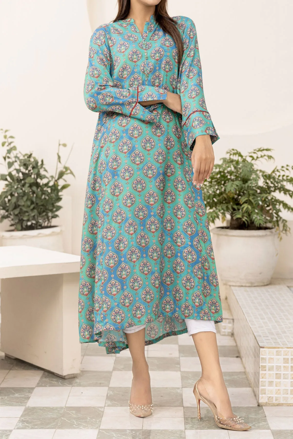 1PIECE DIGITAL PRINT LINEN KURTA  |  DPLK-77