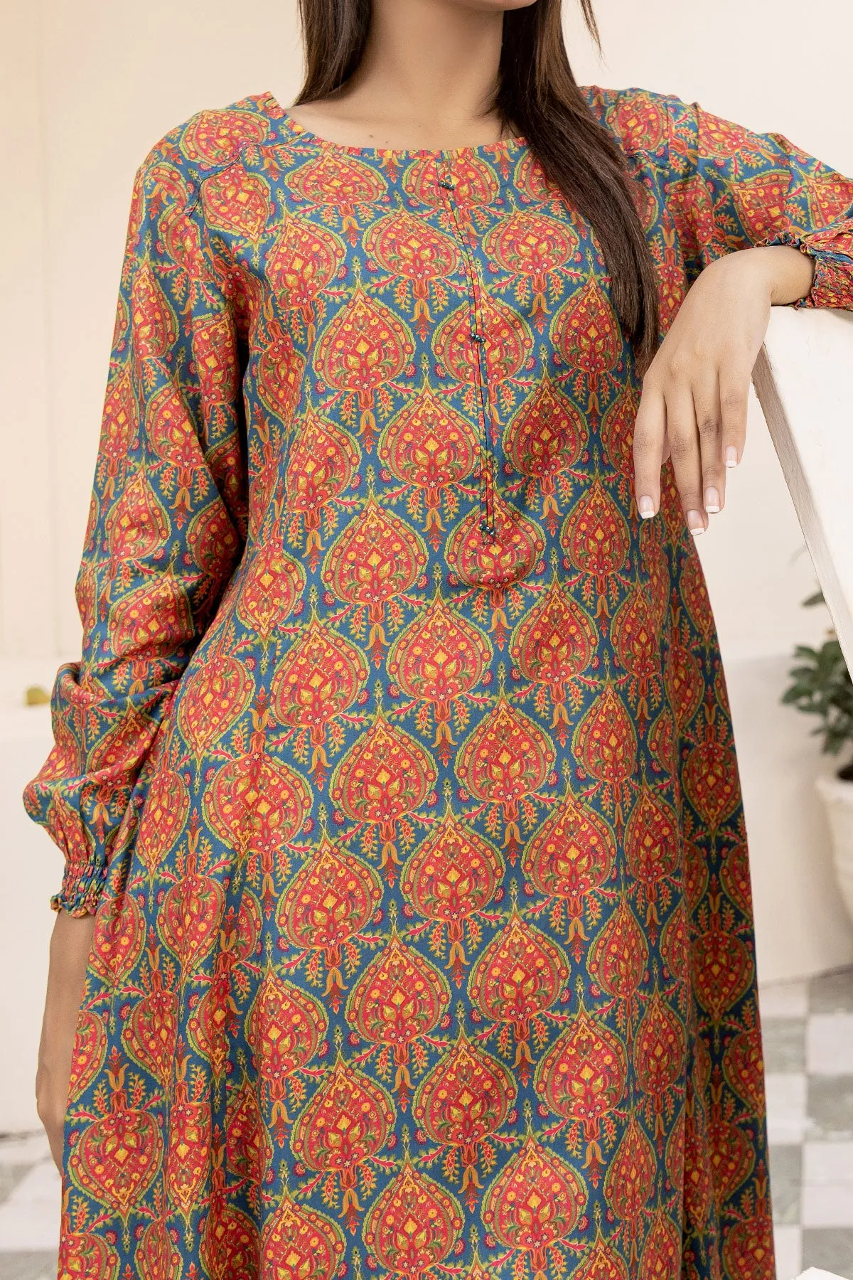 1PIECE DIGITAL PRINT LINEN KURTA  |  DPLK-84