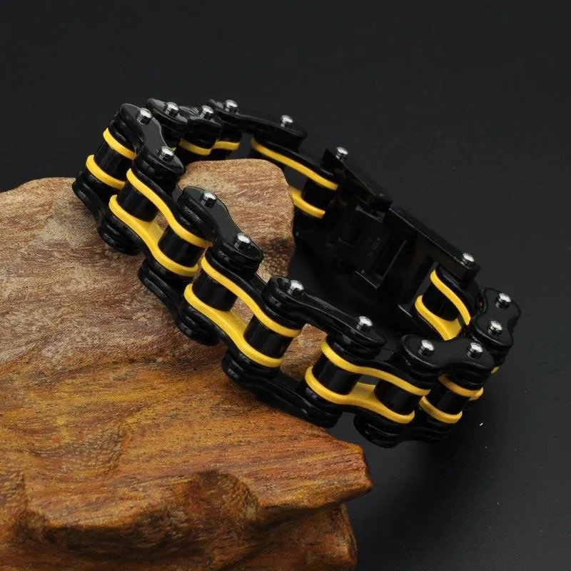 4 Tones Motorcycle Chain Stainless Steel Bangle Bracelet