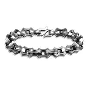 9mm Viking Heavy Chain Link 925 Sterling Silver Vintage Punk Biker Bracelet