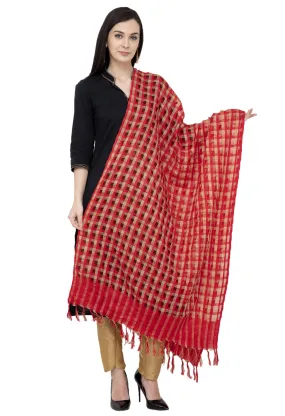 A R Silk Golder Box Regular Dupatta Color Red Dupatta or Chunni