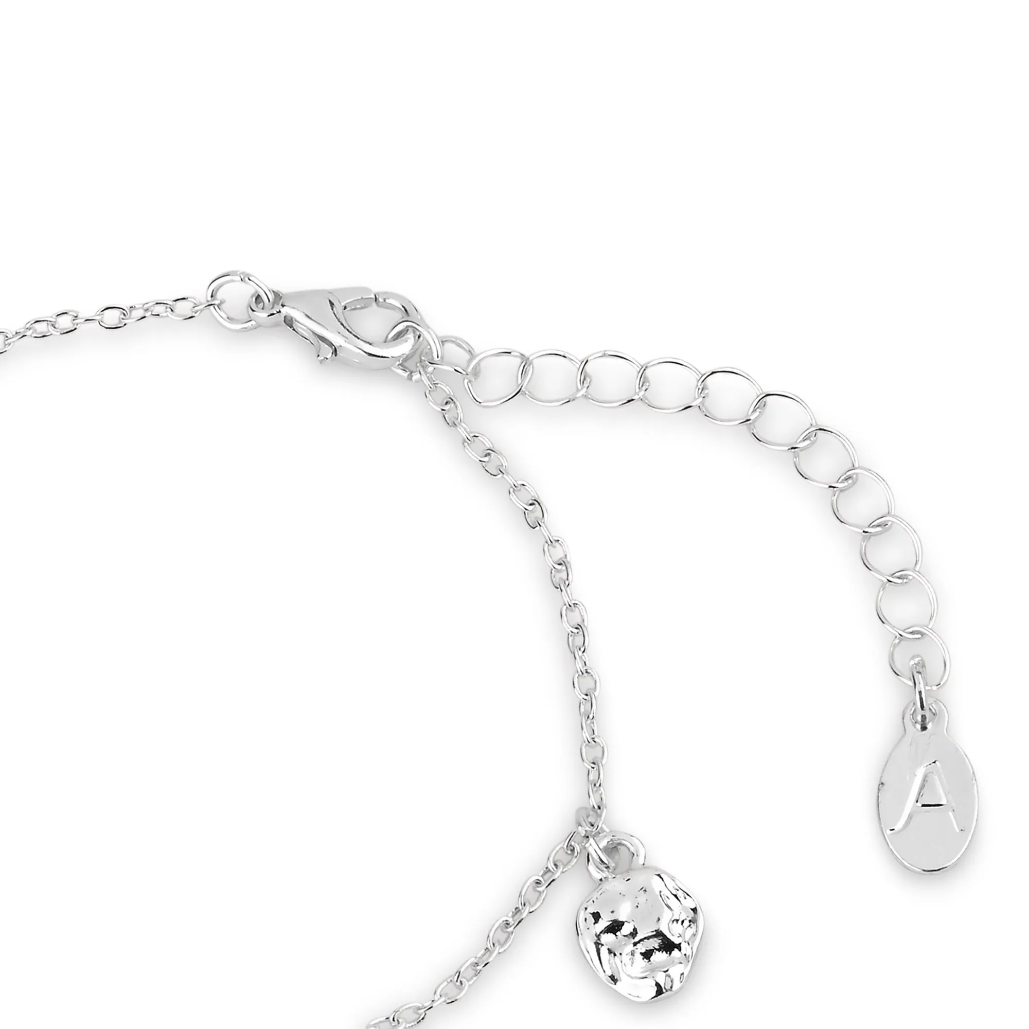 Accessorize London Women's Silver Molten Disc Drop Anklet