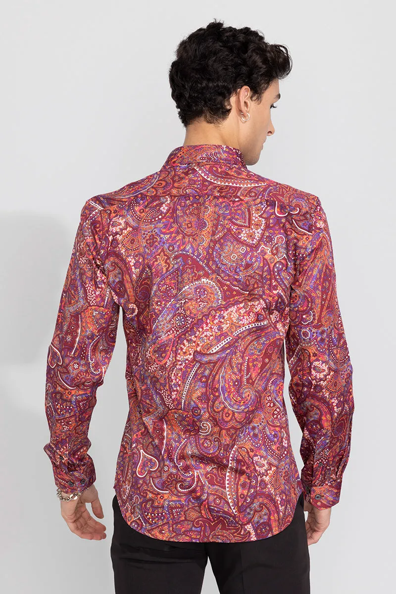 Afghani Paisley Red Shirt