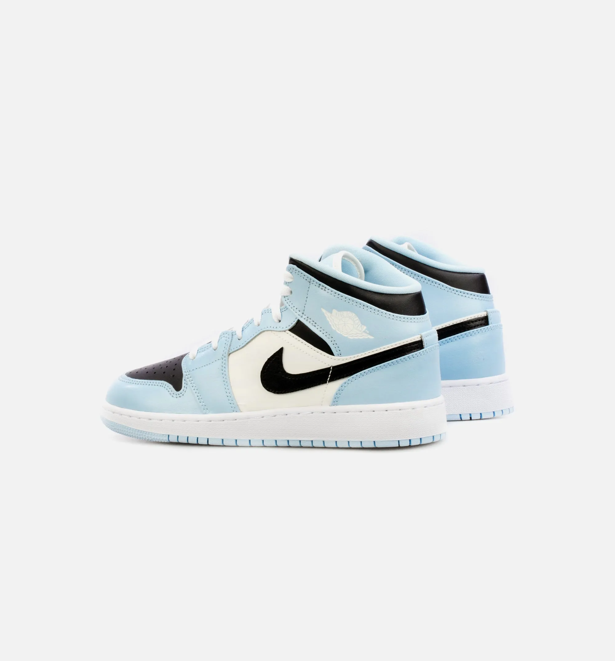 Air Jordan 1 Mid Ice Blue Grade School Lifestyle Shoe - Blue/Black