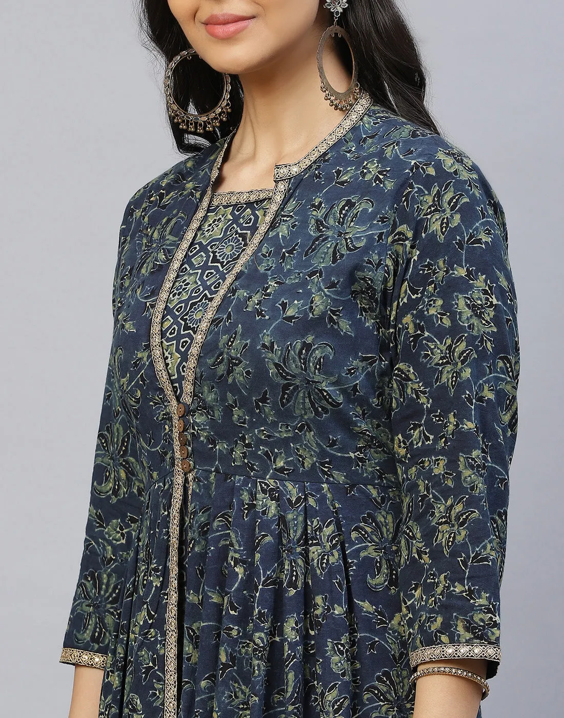 Ajrakh Print Cotton Kurti Palazzo Set