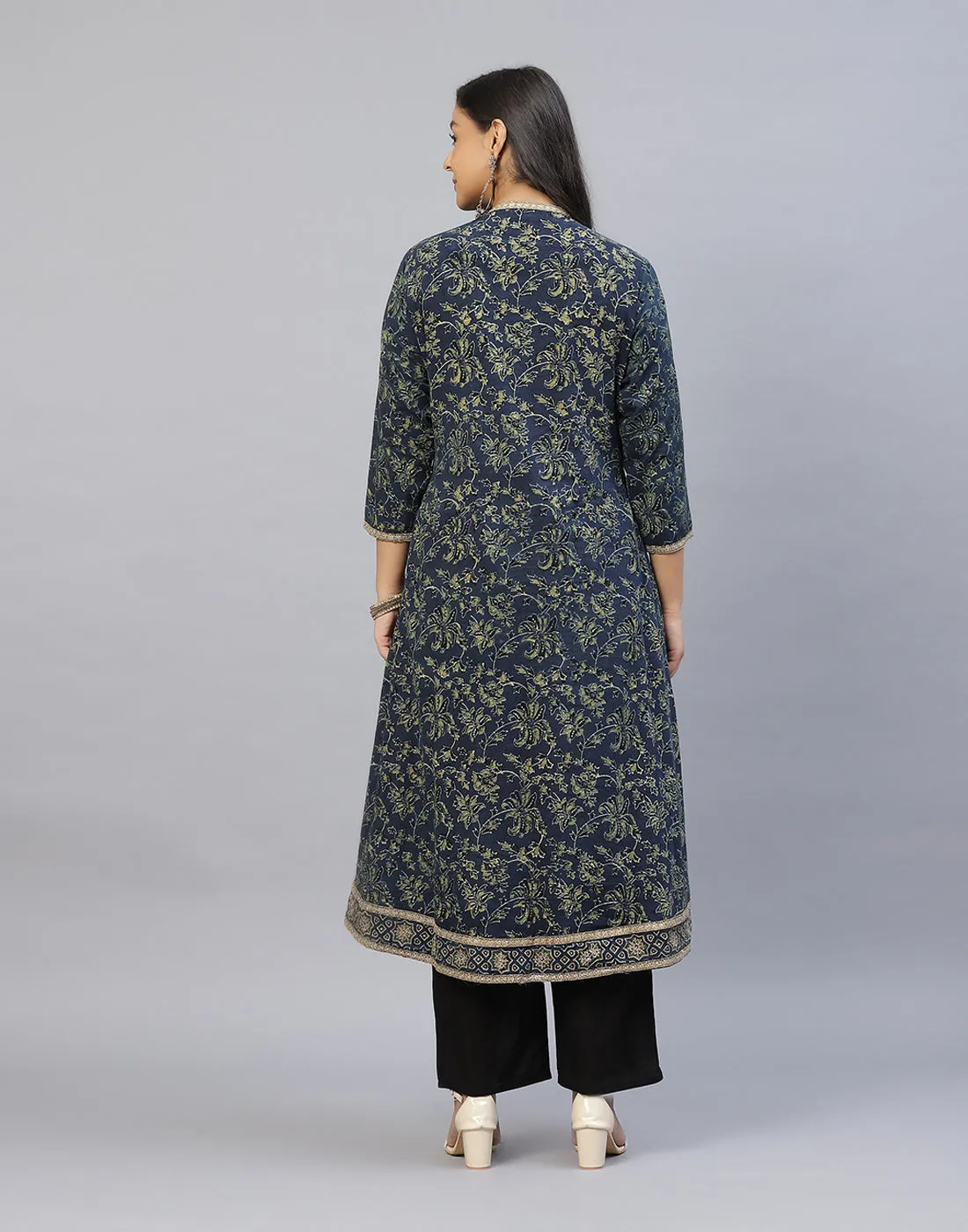 Ajrakh Print Cotton Kurti Palazzo Set