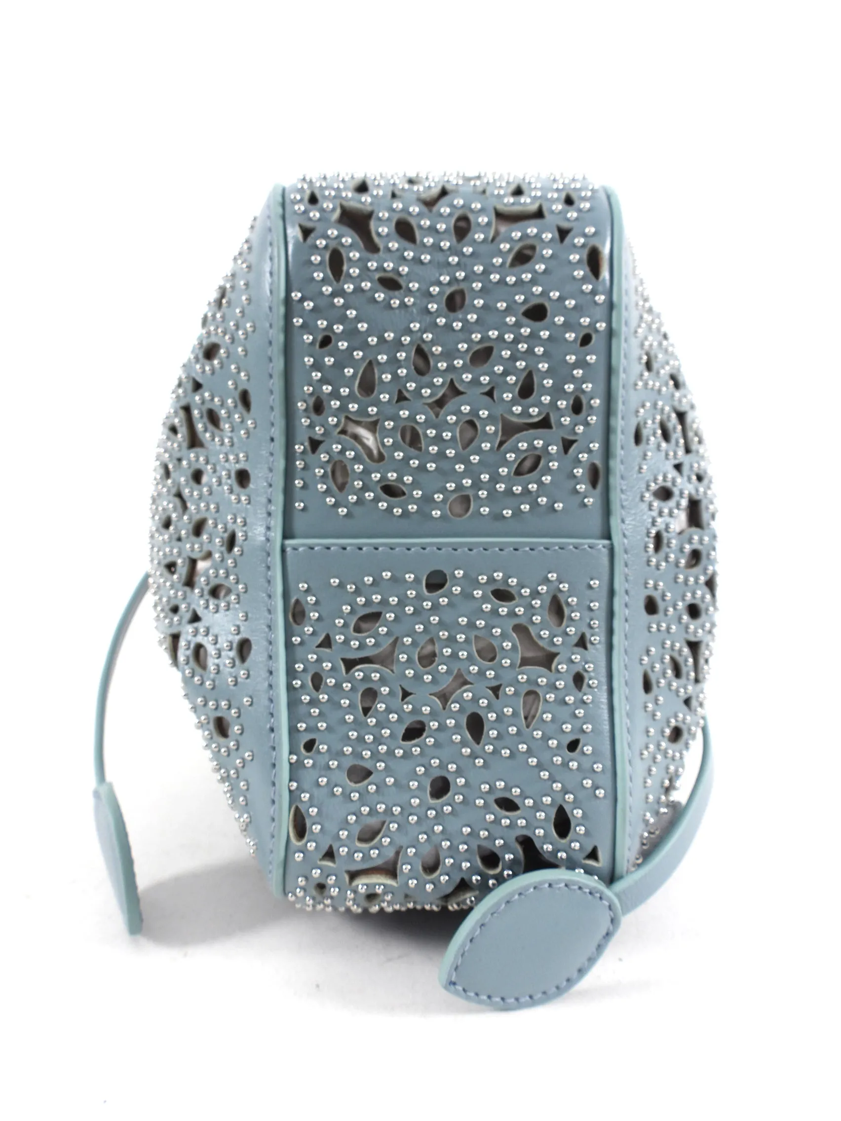 Alaia Light Blue Stud Rose Marie 16 Mini Bag