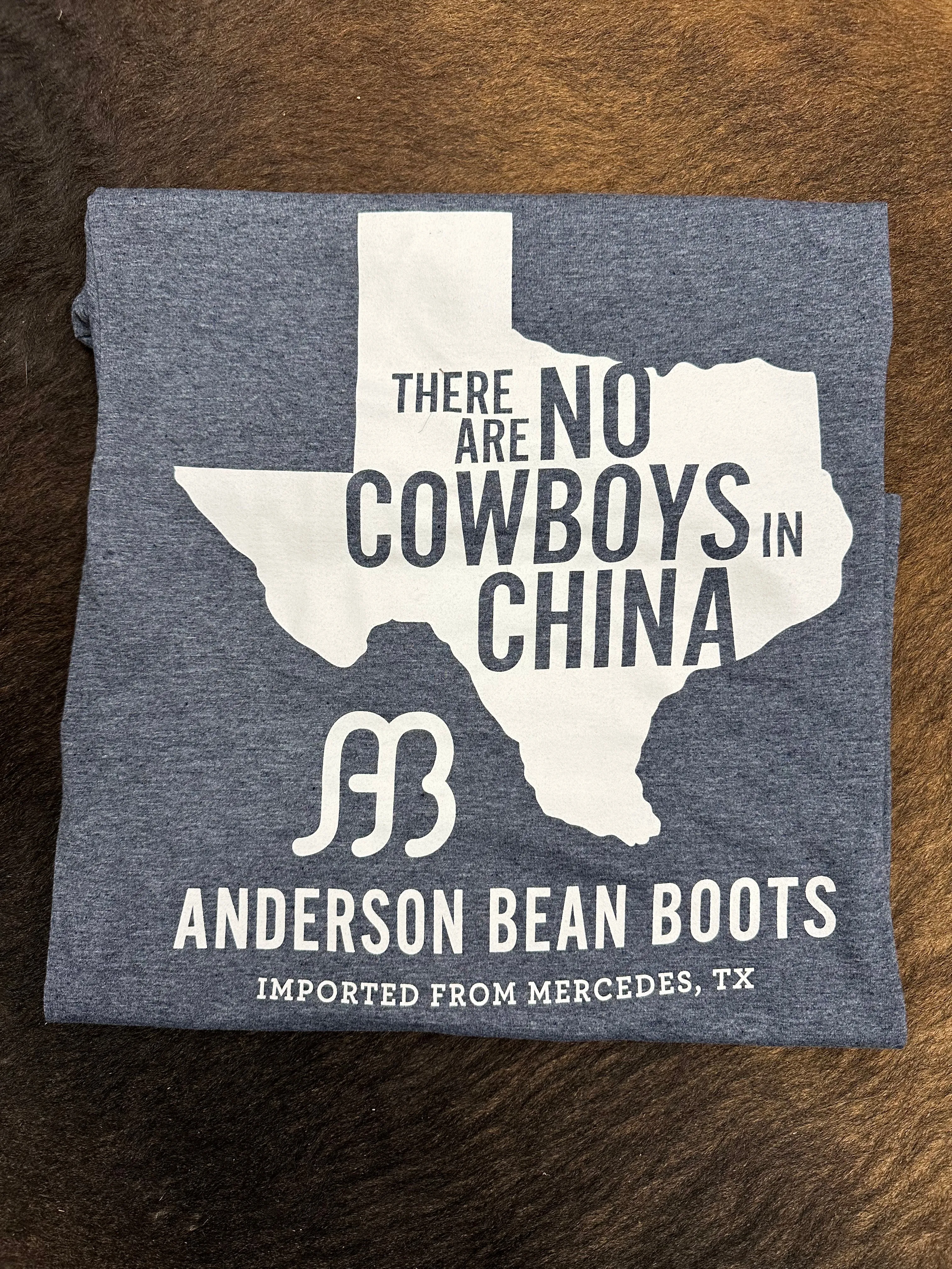 Anderson Bean Heather Navy "No Cowboys In China" Tee