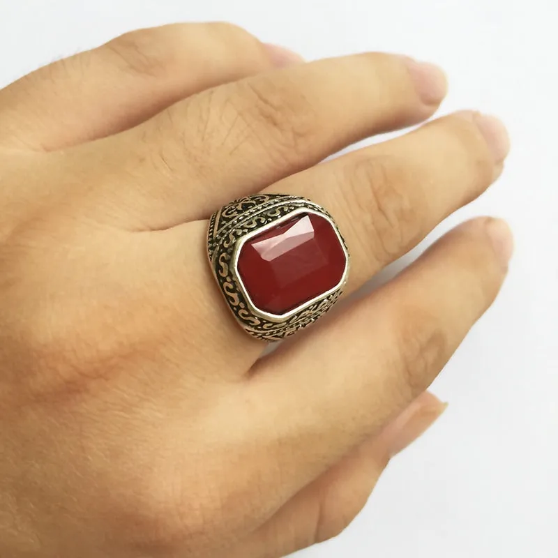 Antique Semi-Precious Radiant Cut Stone Vintage Ring