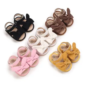 Baby Girls Summer Sandals Cute Bow Knot Rubber Sole Non-slip Toddler Shoes