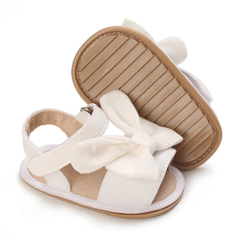 Baby Girls Summer Sandals Cute Bow Knot Rubber Sole Non-slip Toddler Shoes