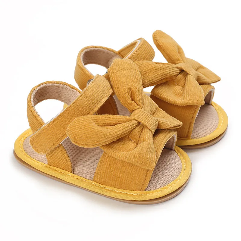 Baby Girls Summer Sandals Cute Bow Knot Rubber Sole Non-slip Toddler Shoes