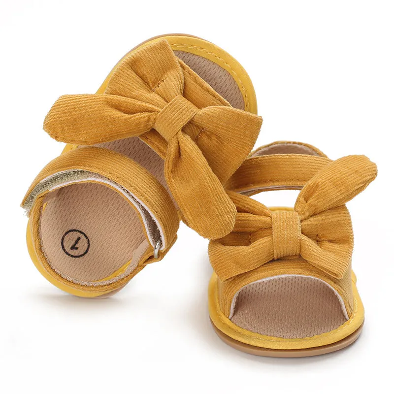 Baby Girls Summer Sandals Cute Bow Knot Rubber Sole Non-slip Toddler Shoes