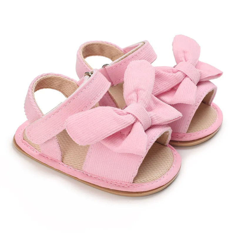 Baby Girls Summer Sandals Cute Bow Knot Rubber Sole Non-slip Toddler Shoes