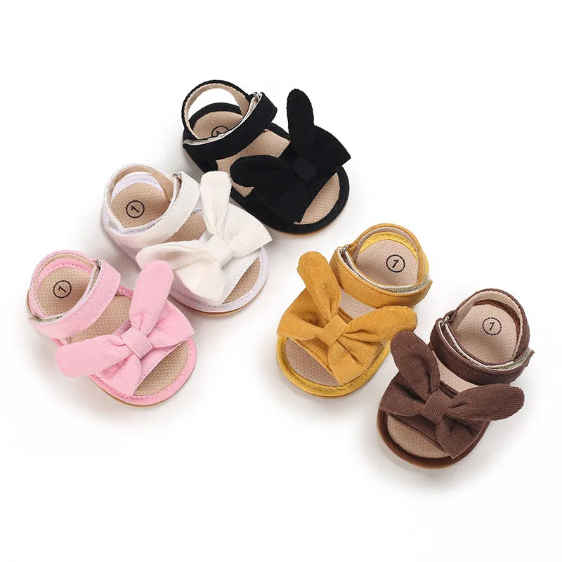 Baby Girls Summer Sandals Cute Bow Knot Rubber Sole Non-slip Toddler Shoes