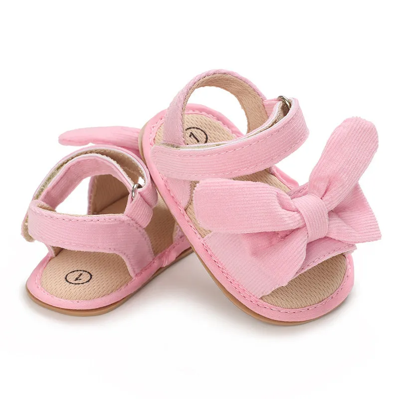 Baby Girls Summer Sandals Cute Bow Knot Rubber Sole Non-slip Toddler Shoes