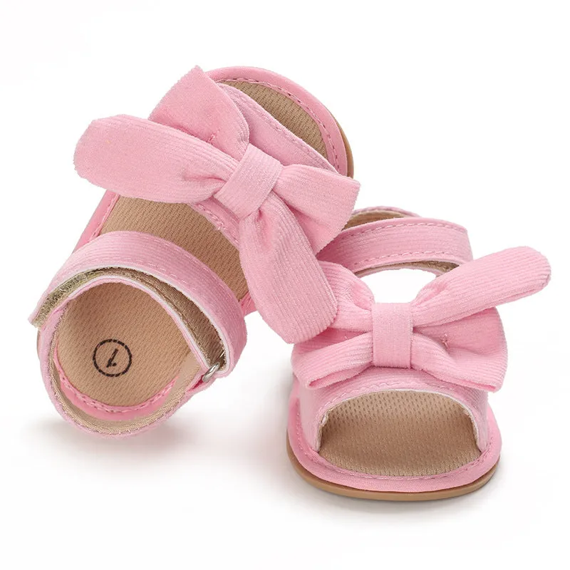 Baby Girls Summer Sandals Cute Bow Knot Rubber Sole Non-slip Toddler Shoes