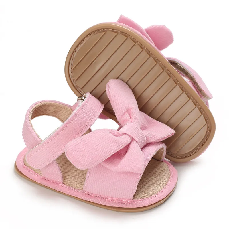 Baby Girls Summer Sandals Cute Bow Knot Rubber Sole Non-slip Toddler Shoes