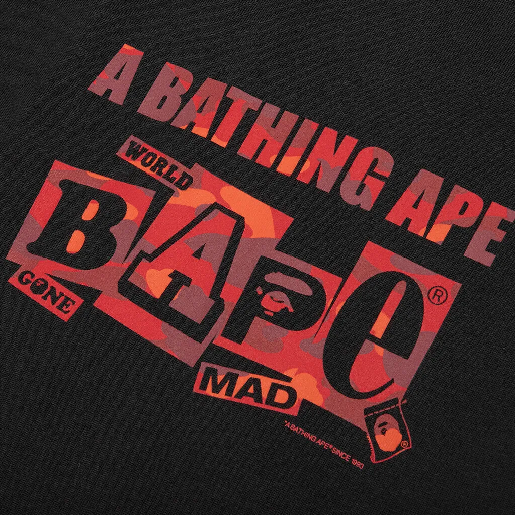 Bape Text Graphic Tee - Black