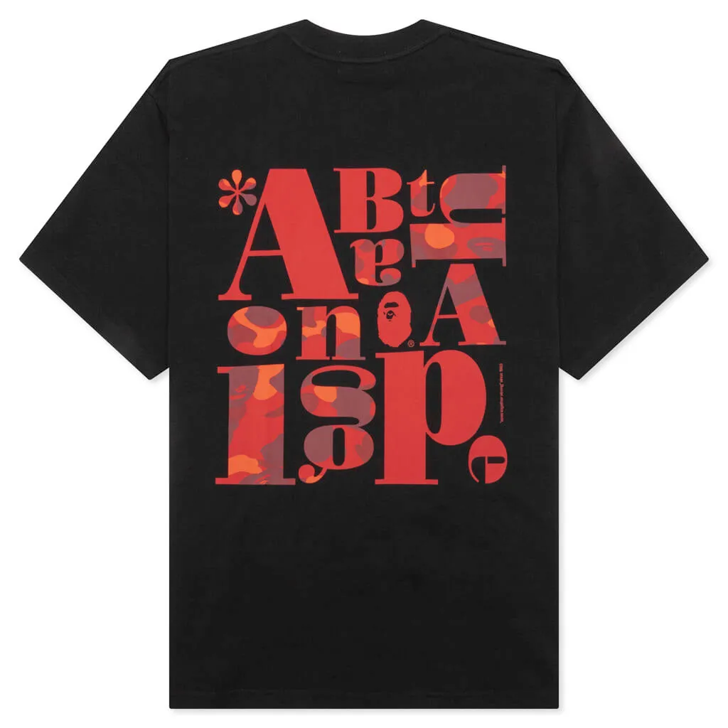 Bape Text Graphic Tee - Black