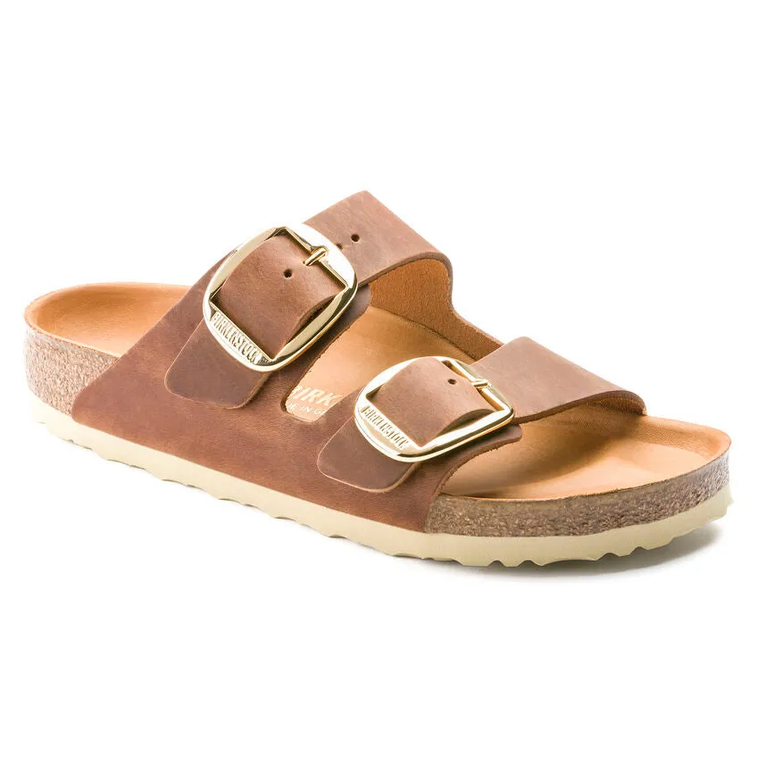 BIRKENSTOCK UNISEX Arizona Big Buckle Oiled Leather (Cognac - Narrow Fit)