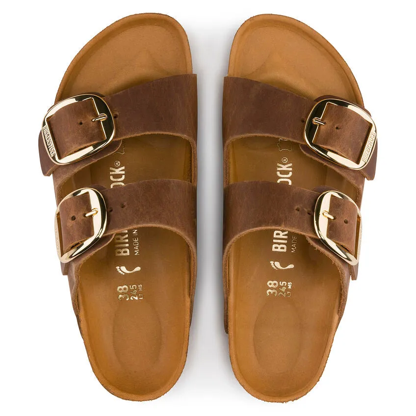 BIRKENSTOCK UNISEX Arizona Big Buckle Oiled Leather (Cognac - Narrow Fit)