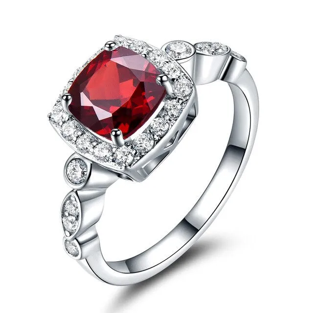 Birthstones and Cubic Zirconia 925 Sterling Silver Engagement Ring