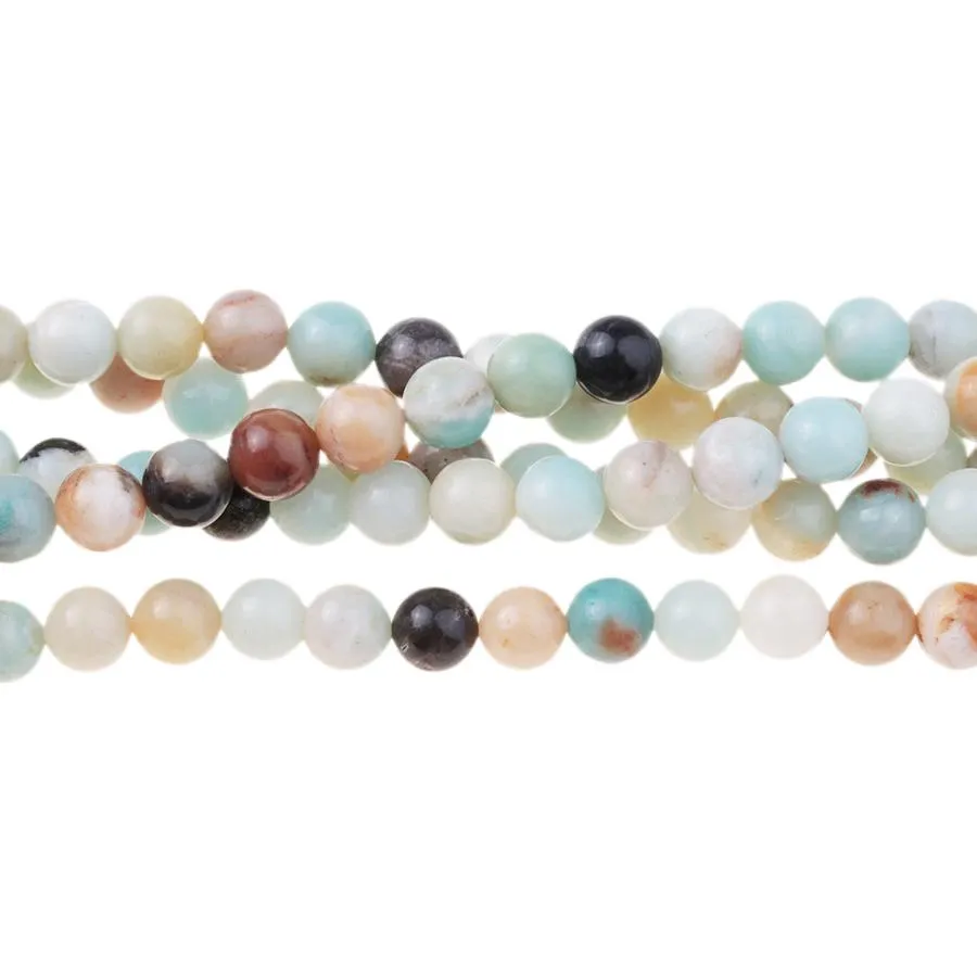 Black Gold Amazonite 8mm Round - 8-Inch