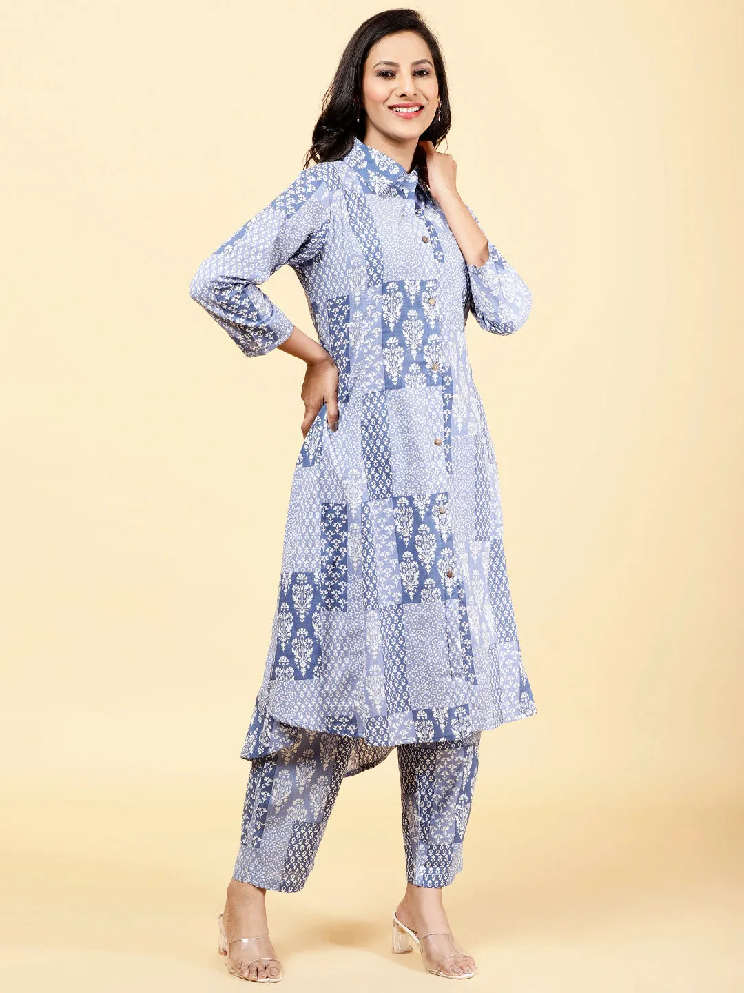 Block Printed Cotton Kurta Set