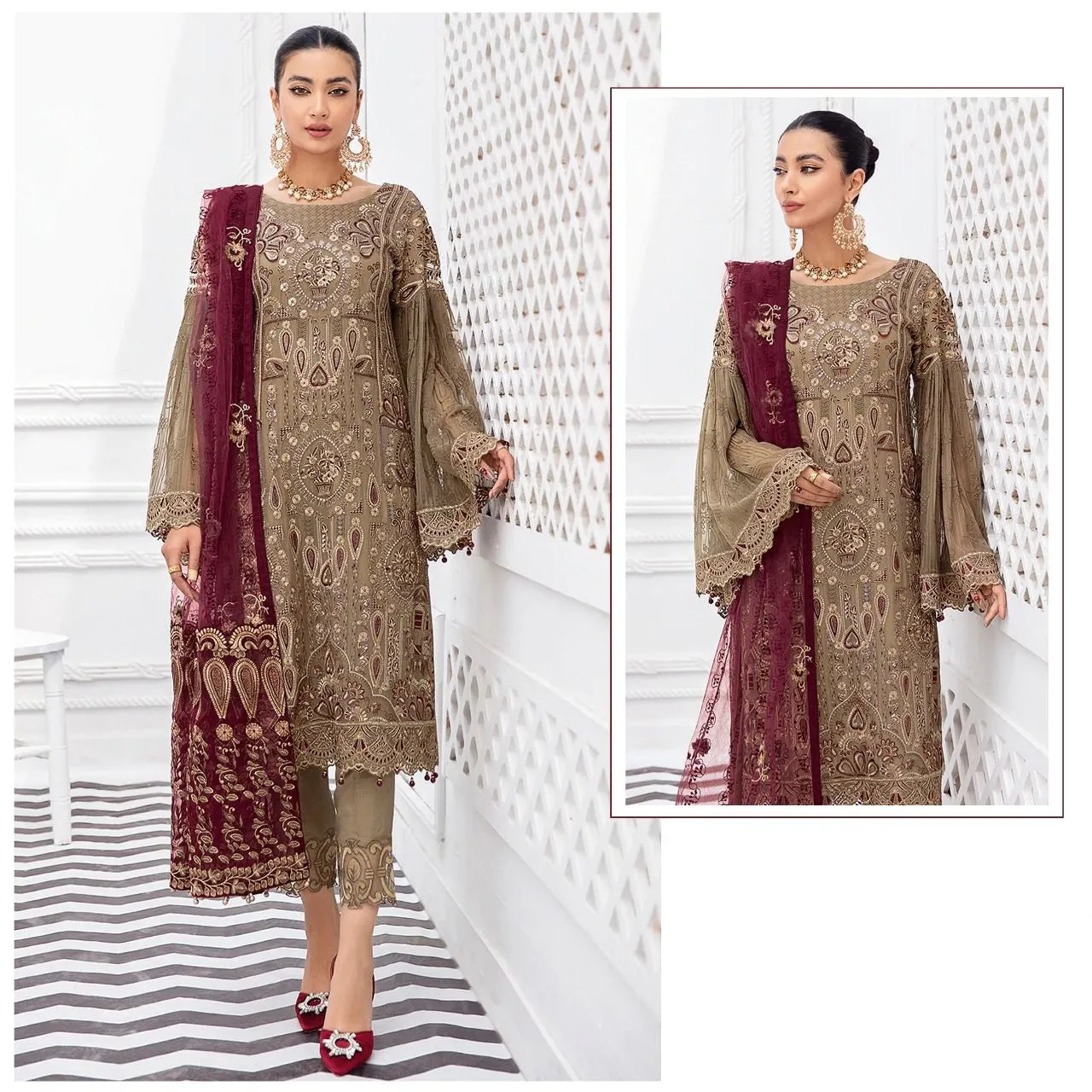 Brown Trendy Salwar Kameez Boutique