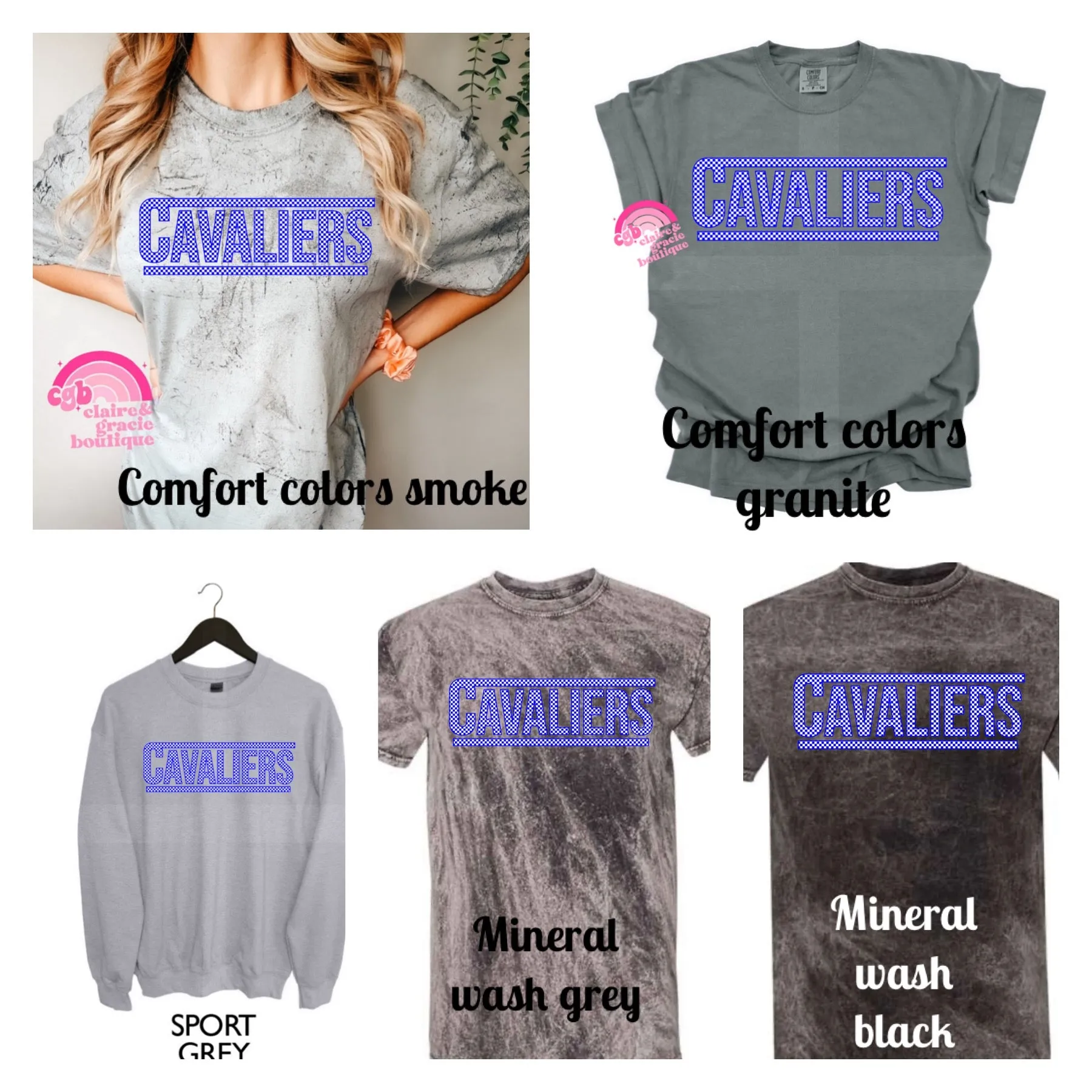 Cavaliers Checkered Tee | Choose your style | School Spirit