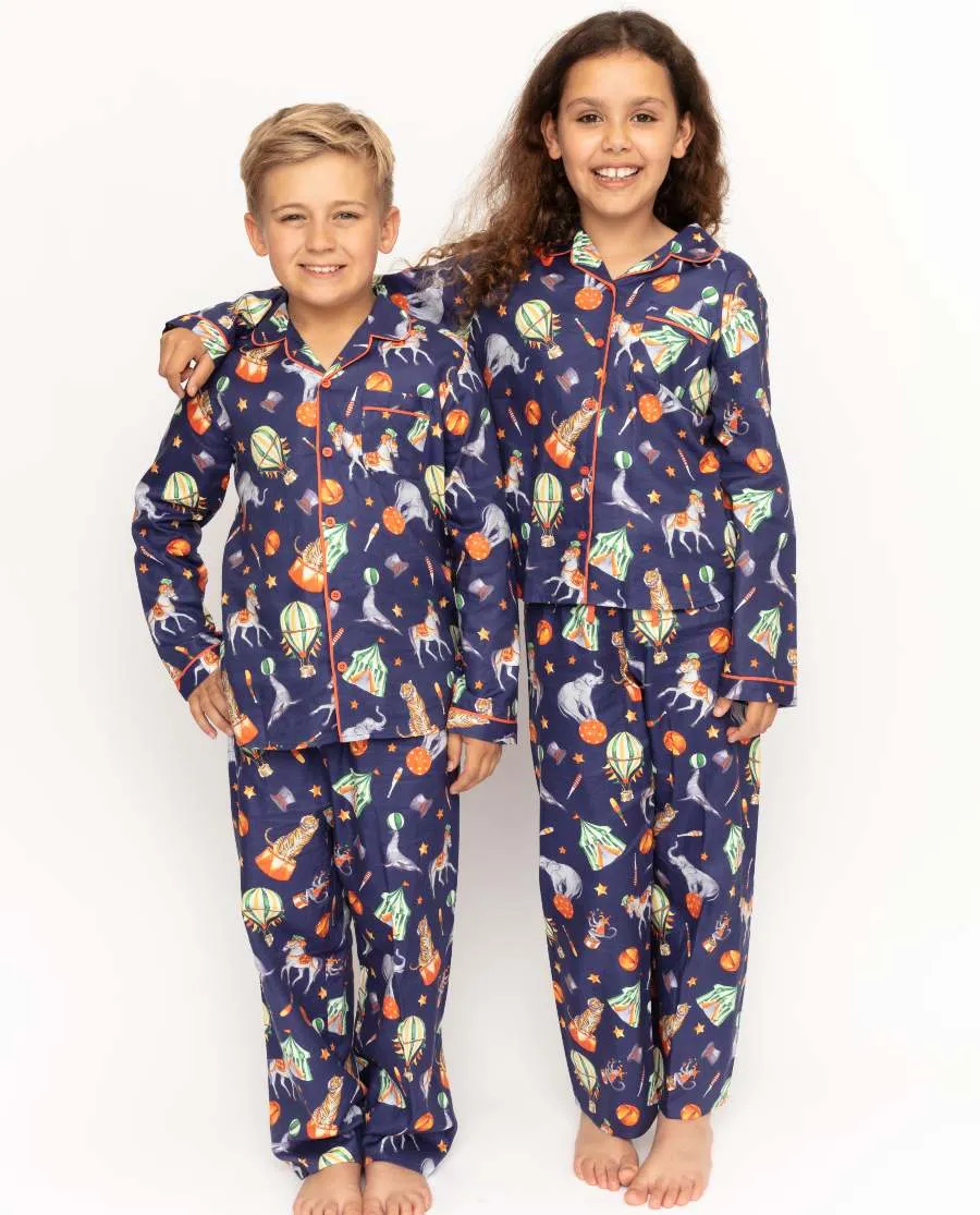 Charlie Kids Unisex Blue Circus Print Pyjama Set