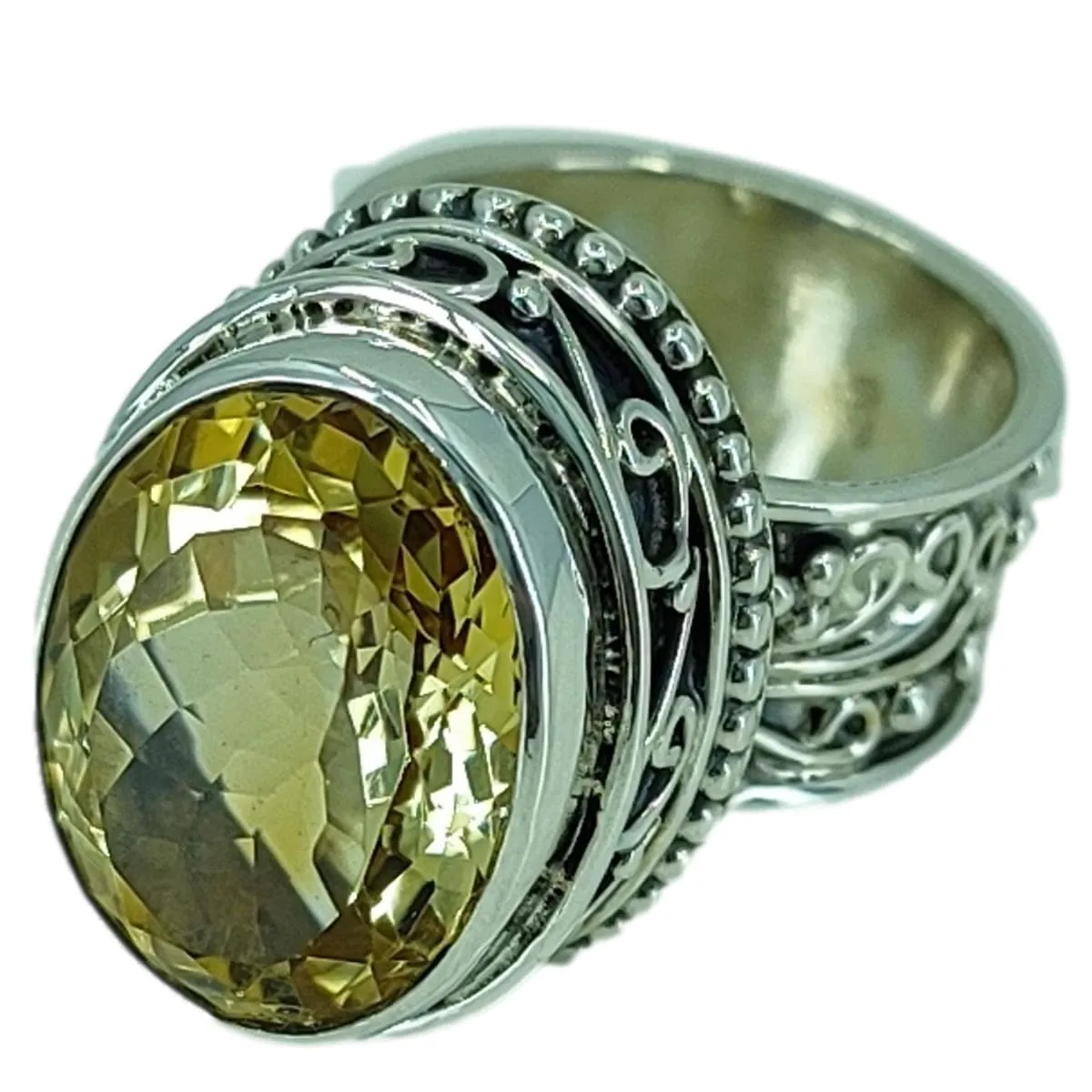 Citrine Oval 925 Solid Sterling Silver Handmade Women Ring