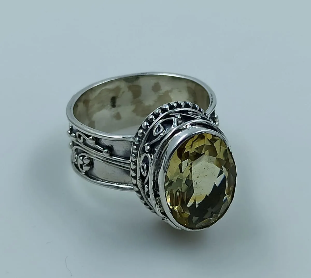 Citrine Oval 925 Solid Sterling Silver Handmade Women Ring