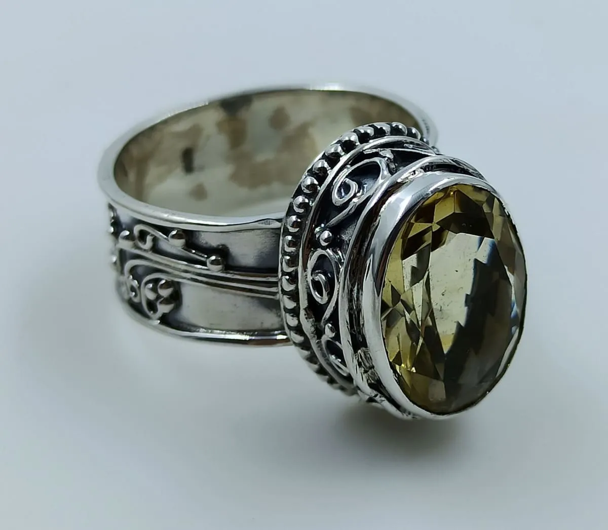 Citrine Oval 925 Solid Sterling Silver Handmade Women Ring