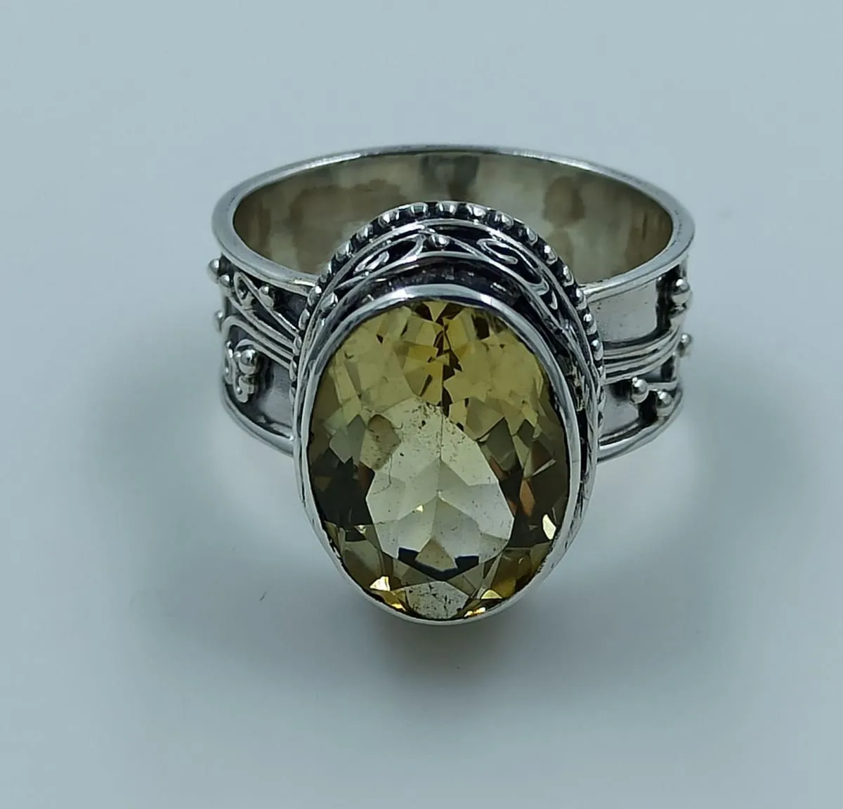 Citrine Oval 925 Solid Sterling Silver Handmade Women Ring