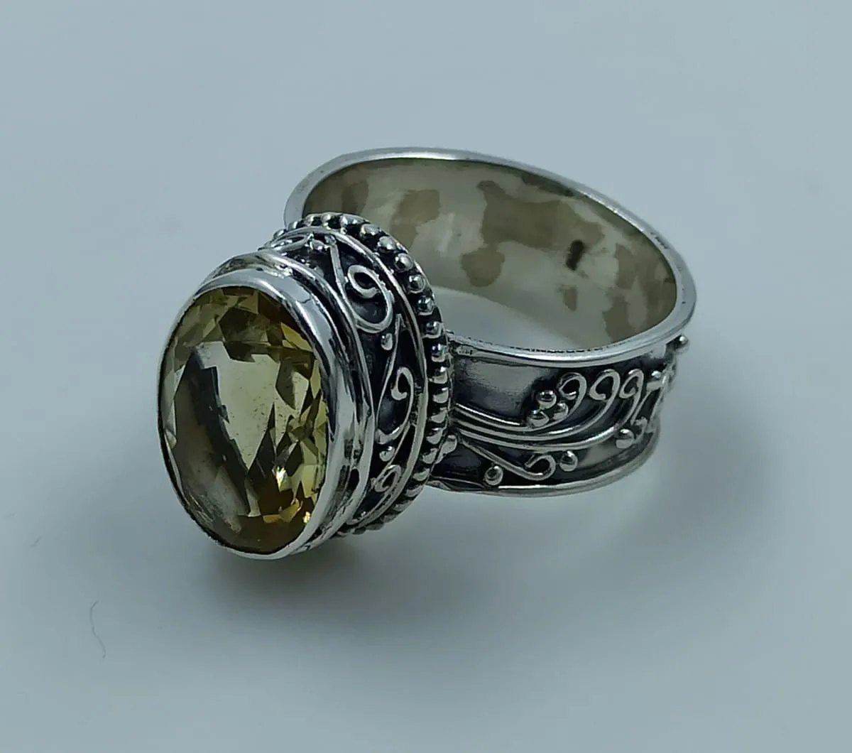 Citrine Oval 925 Solid Sterling Silver Handmade Women Ring