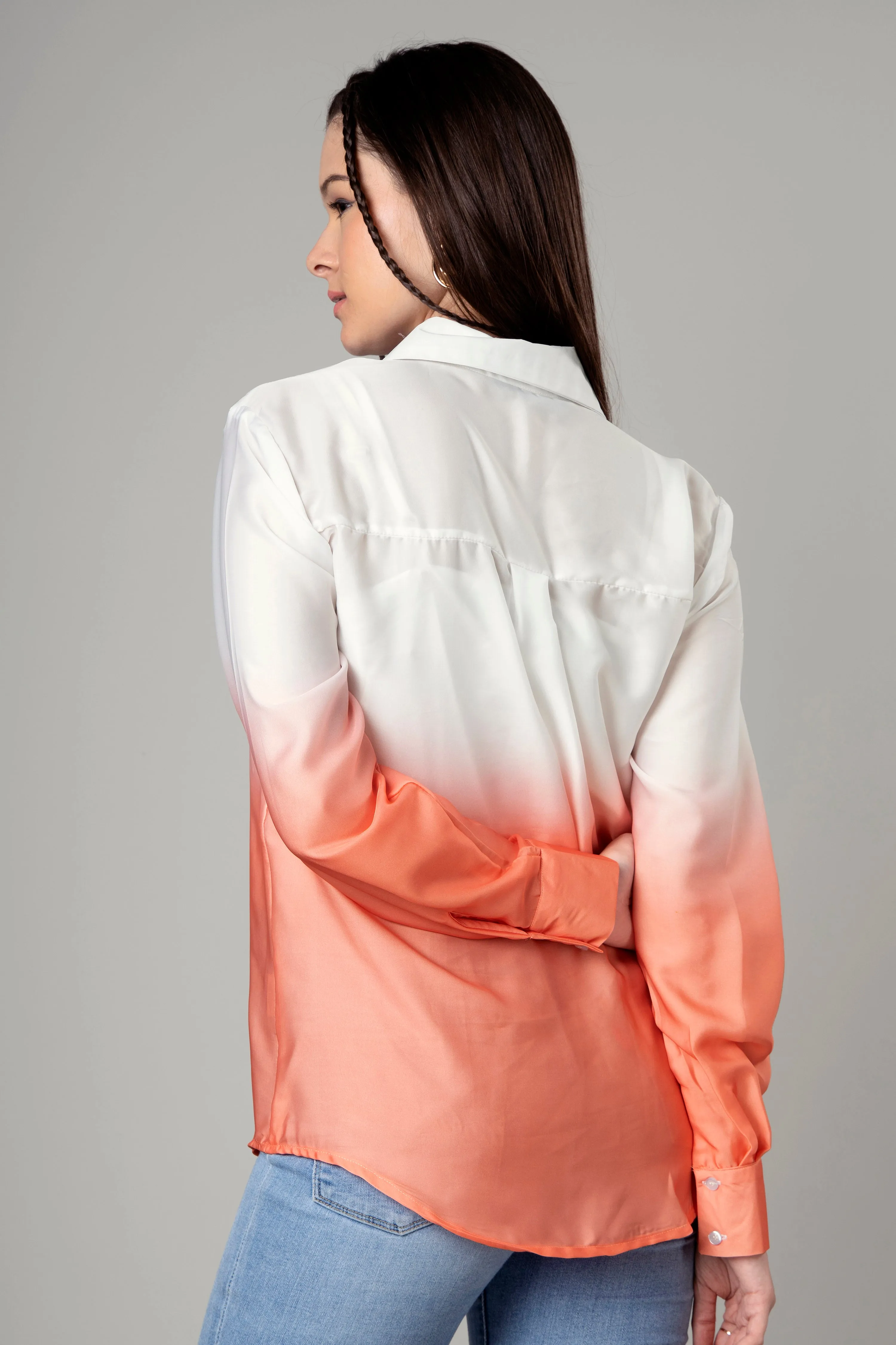 Classic Casual Ombre Shirt For Women