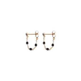 Classic Gigi Black earrings, Rose Gold