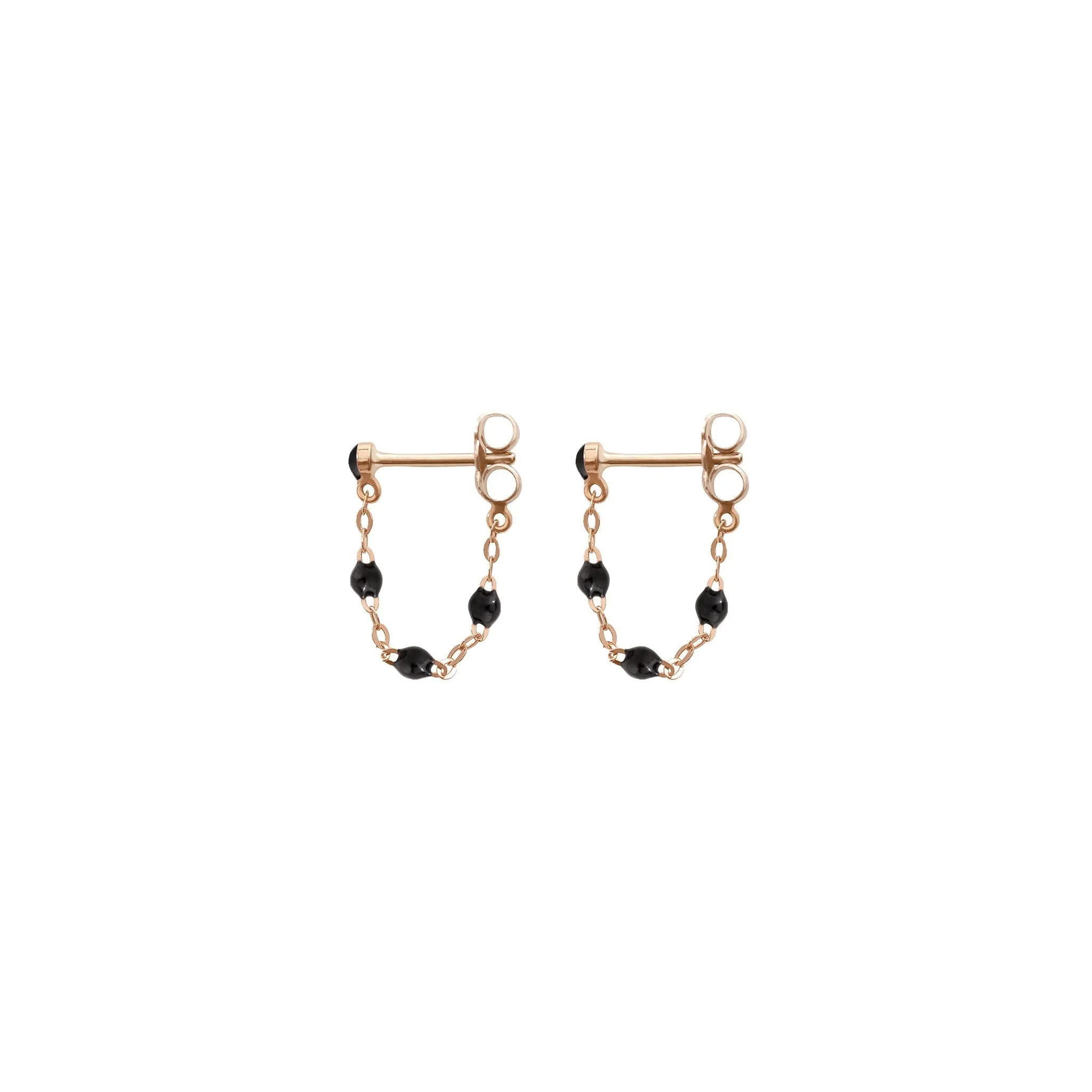 Classic Gigi Black earrings, Rose Gold