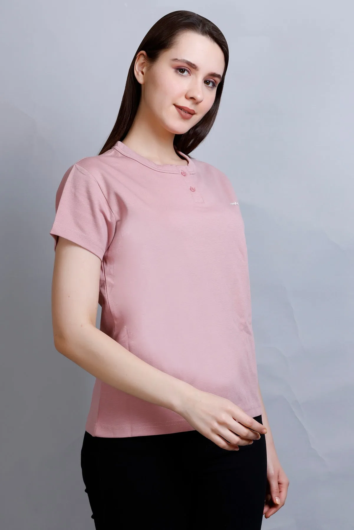 Cotton Casual T-shirts For Summers- Primrose (Available  In Plus Sizes)