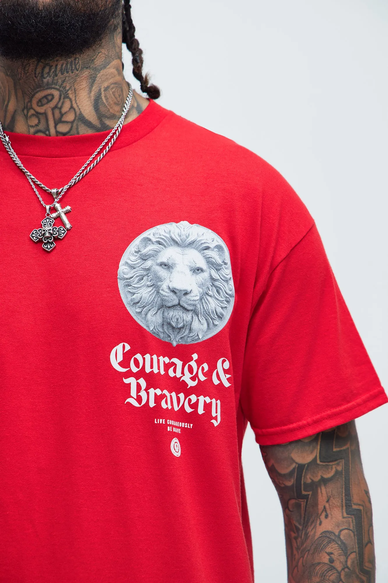 Courage & Bravery Short Sleeve Tee - Red