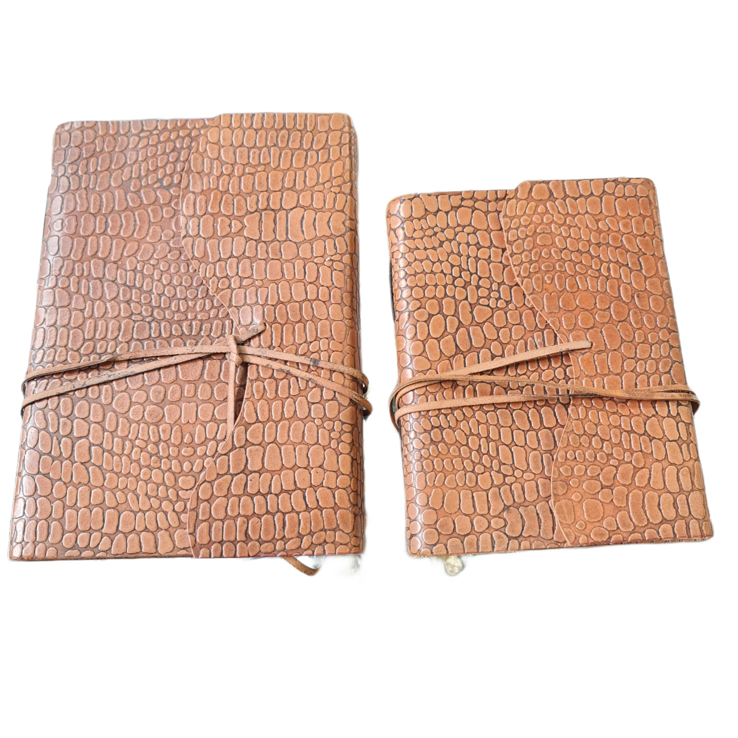 Crocodile Style Leather Etched Journal