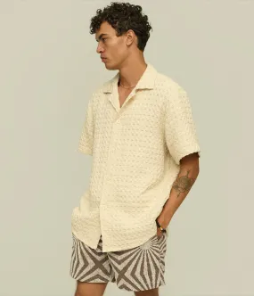 CUBA WAFFLE SHIRT - ECRU