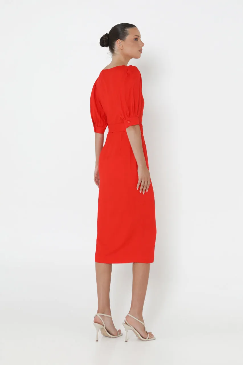 Darci Midi Dress | Red