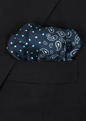 Dark Blue Mixed Pocket Square